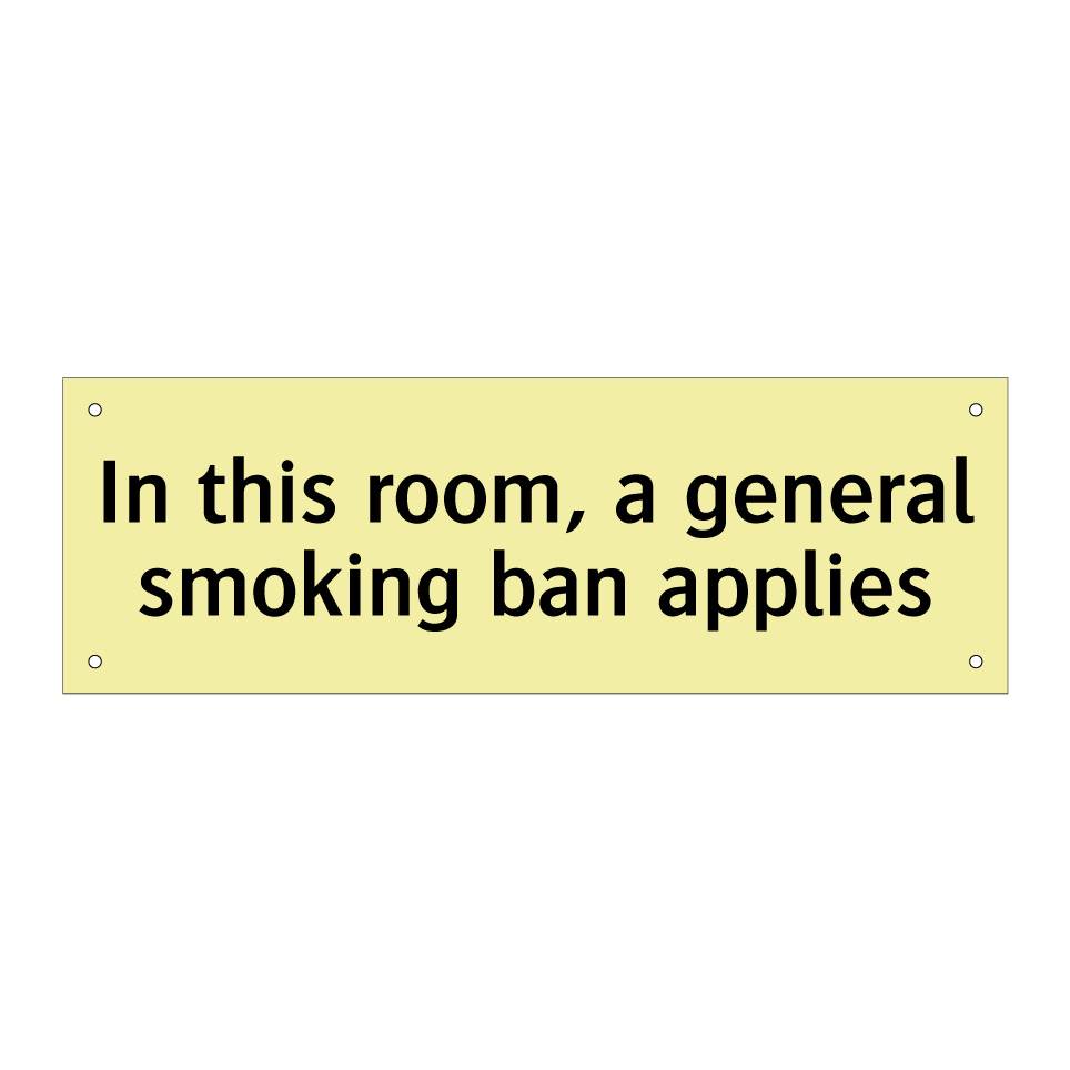 In this room, a general smoking ban applies