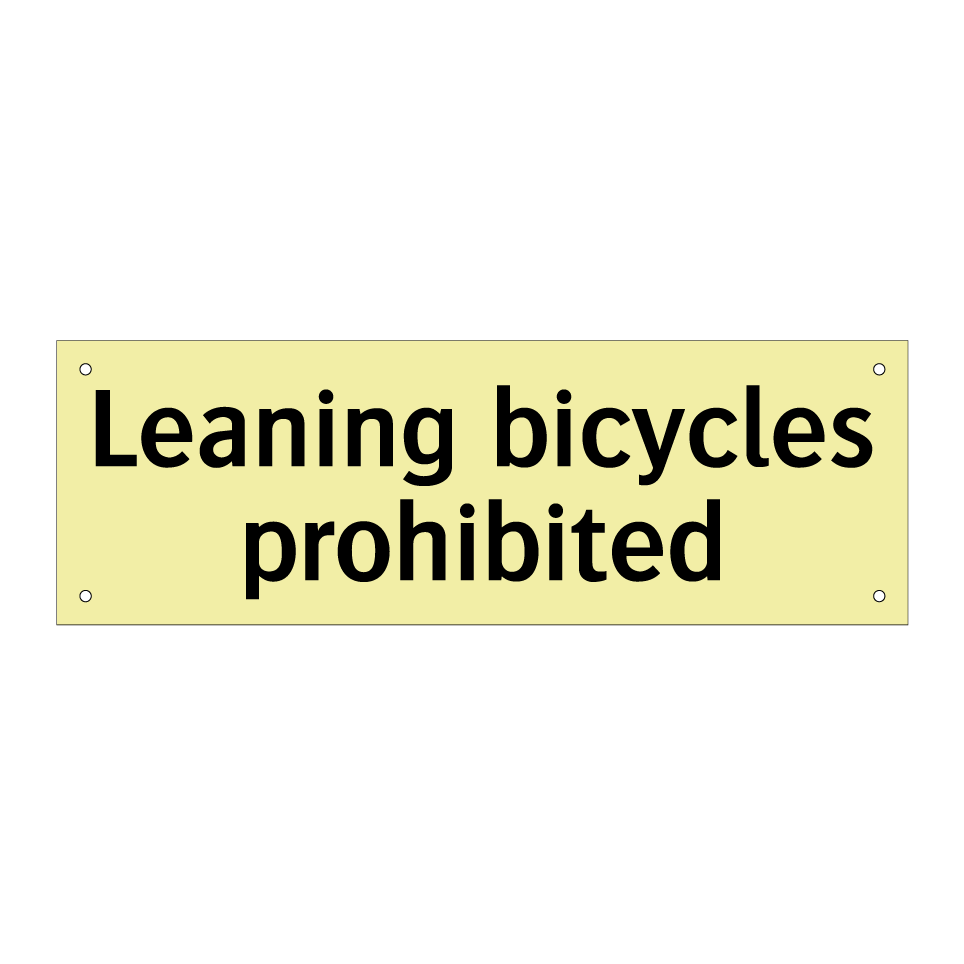 Leaning bicycles prohibited