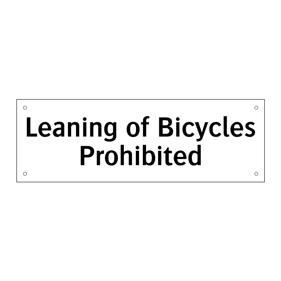 Leaning of Bicycles Prohibited