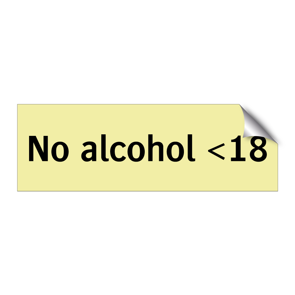 No alcohol <18