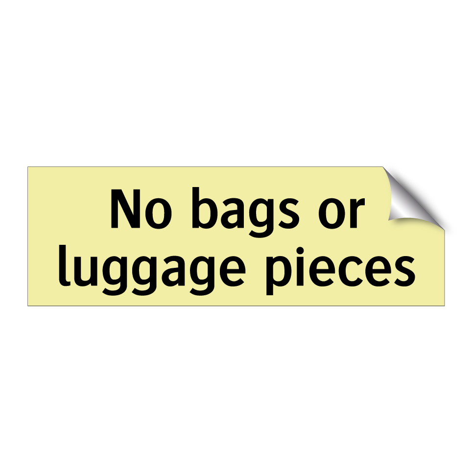 No bags or luggage pieces