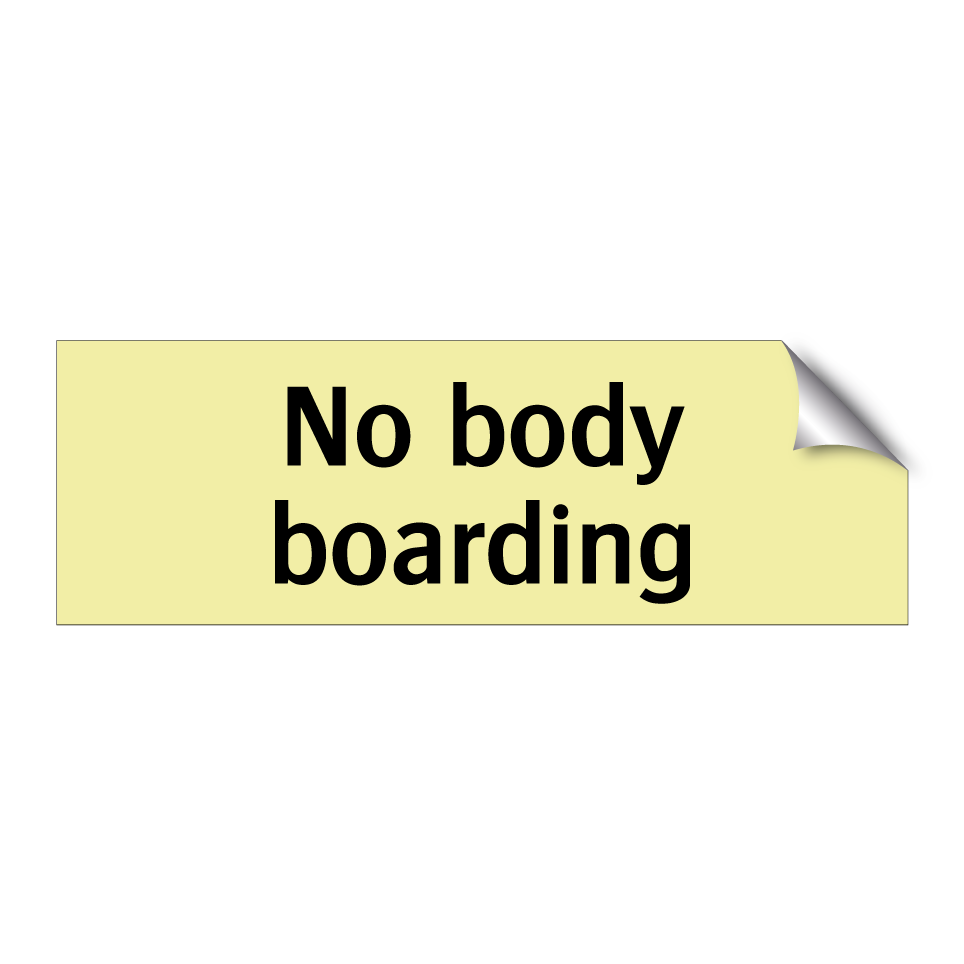 No body boarding
