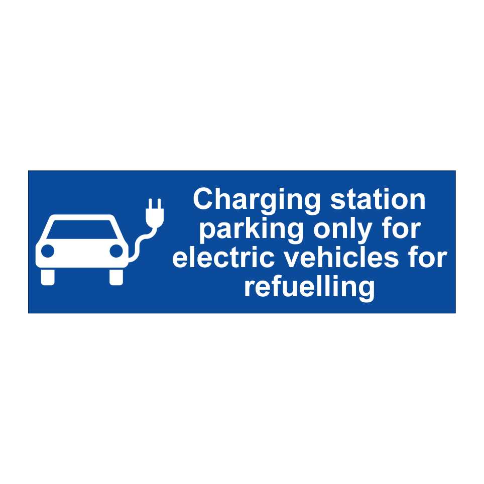 Charging station parking only for electric vehicles for refuelling
