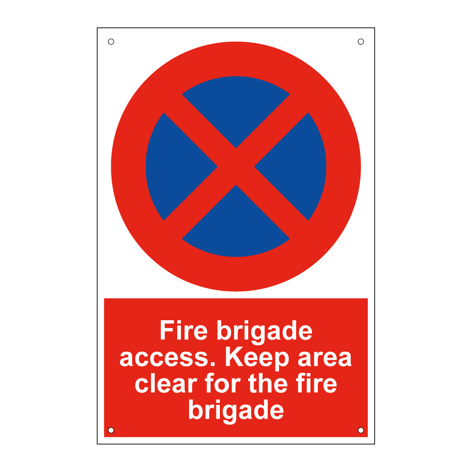 Fire brigade access. Keep area clear for the fire brigade