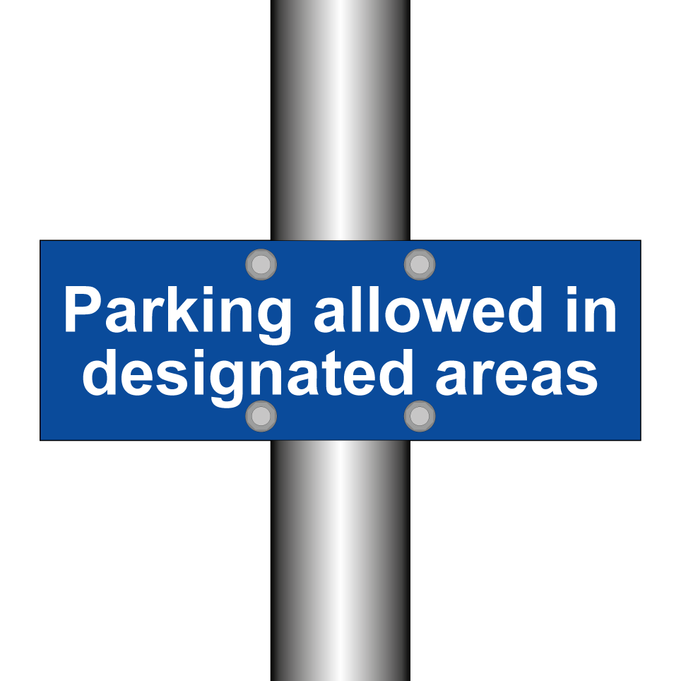 Parking allowed in designated areas