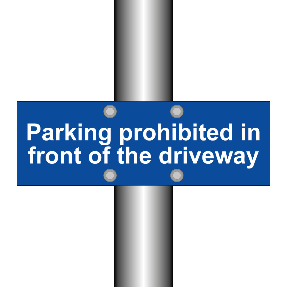 Parking prohibited in front of the driveway