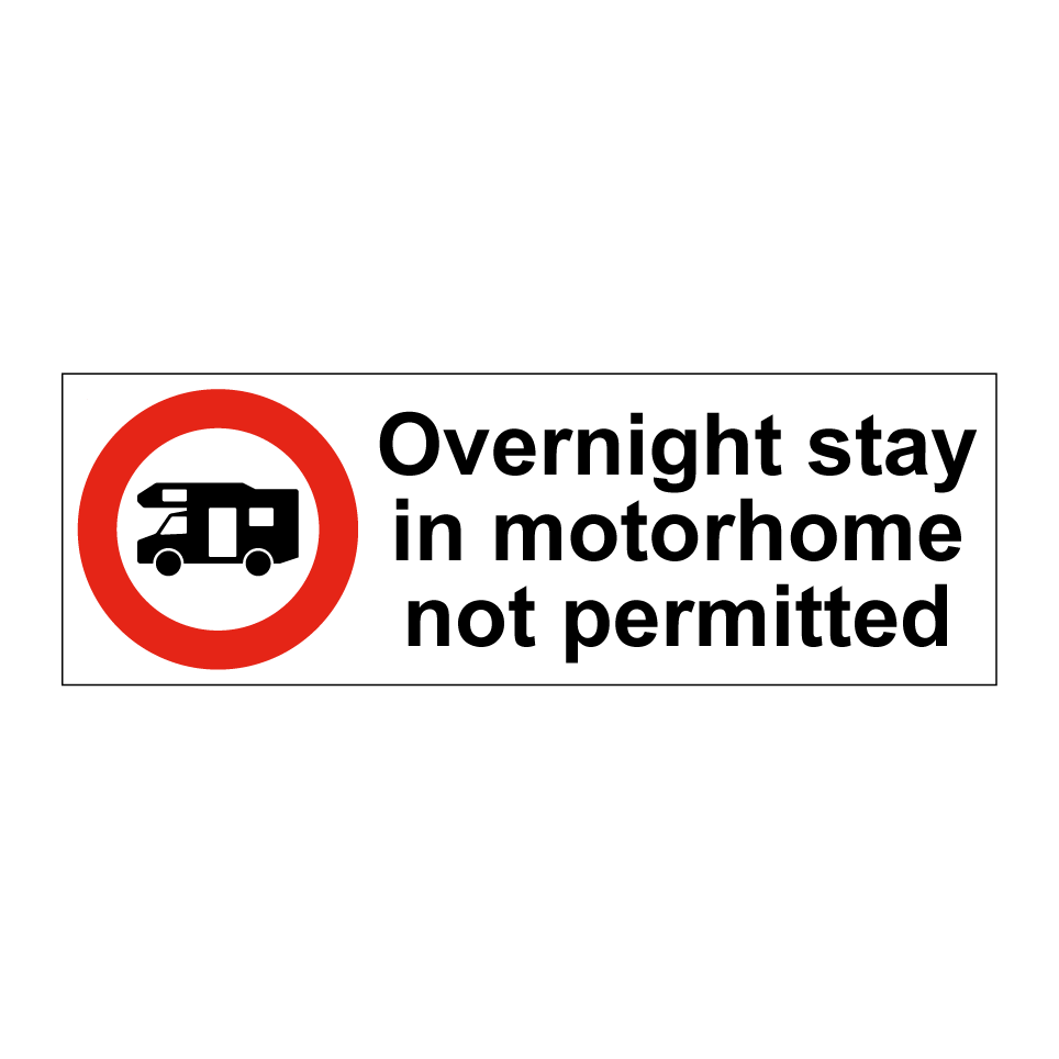 Overnight stay in motorhome not permitted