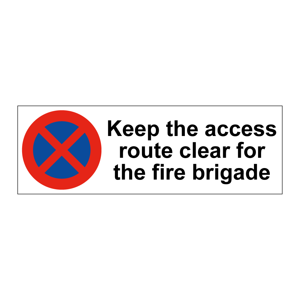 Keep the access route clear for the fire brigade