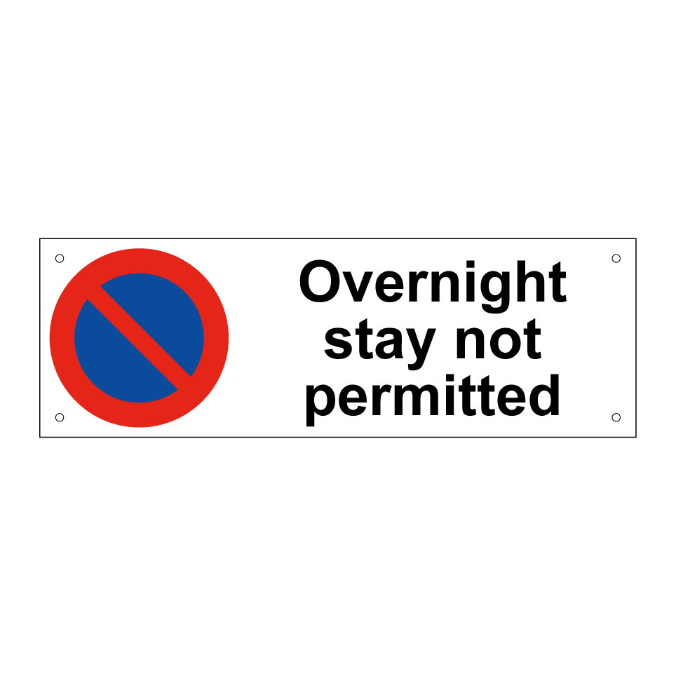 Overnight stay not permitted