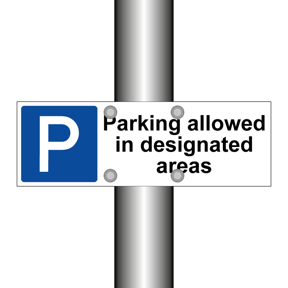 Parking allowed in designated areas