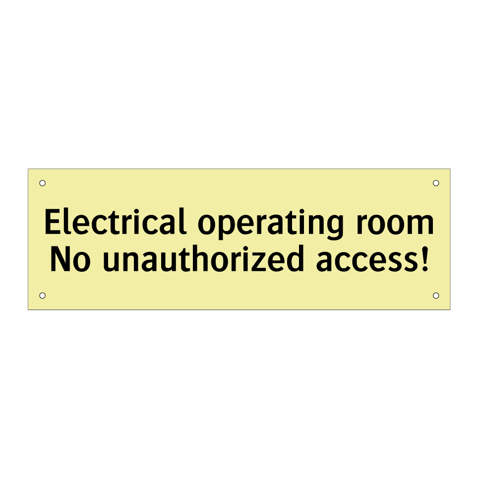Electrical operating room No unauthorized access!