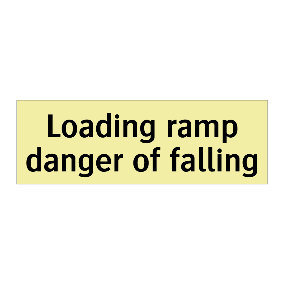 Loading ramp danger of falling