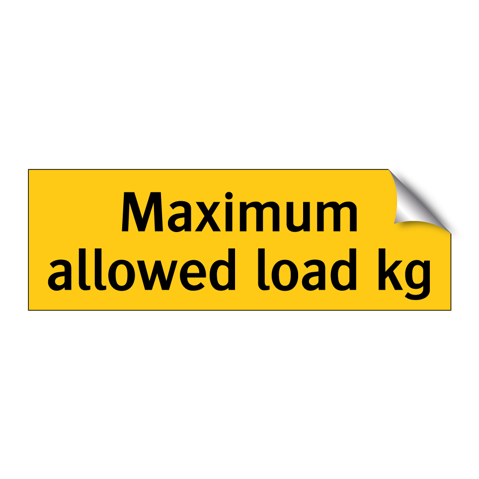 Maximum allowed load kg