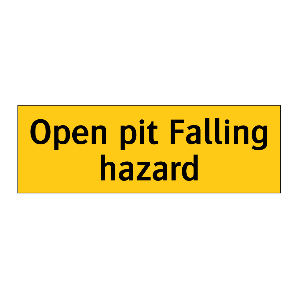 Open pit Falling hazard