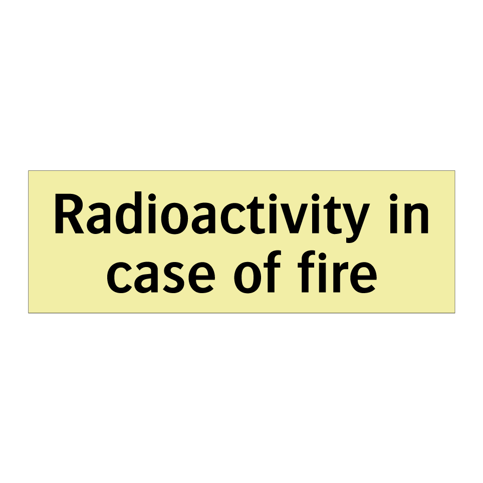Radioactivity in case of fire