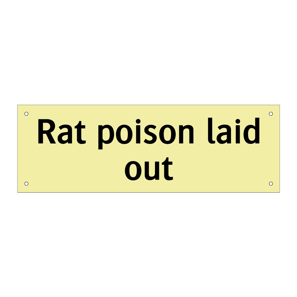 Rat poison laid out