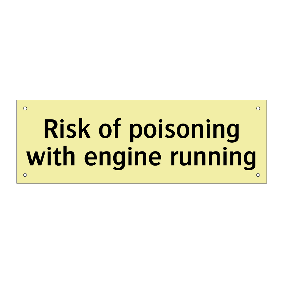 Risk of poisoning with engine running