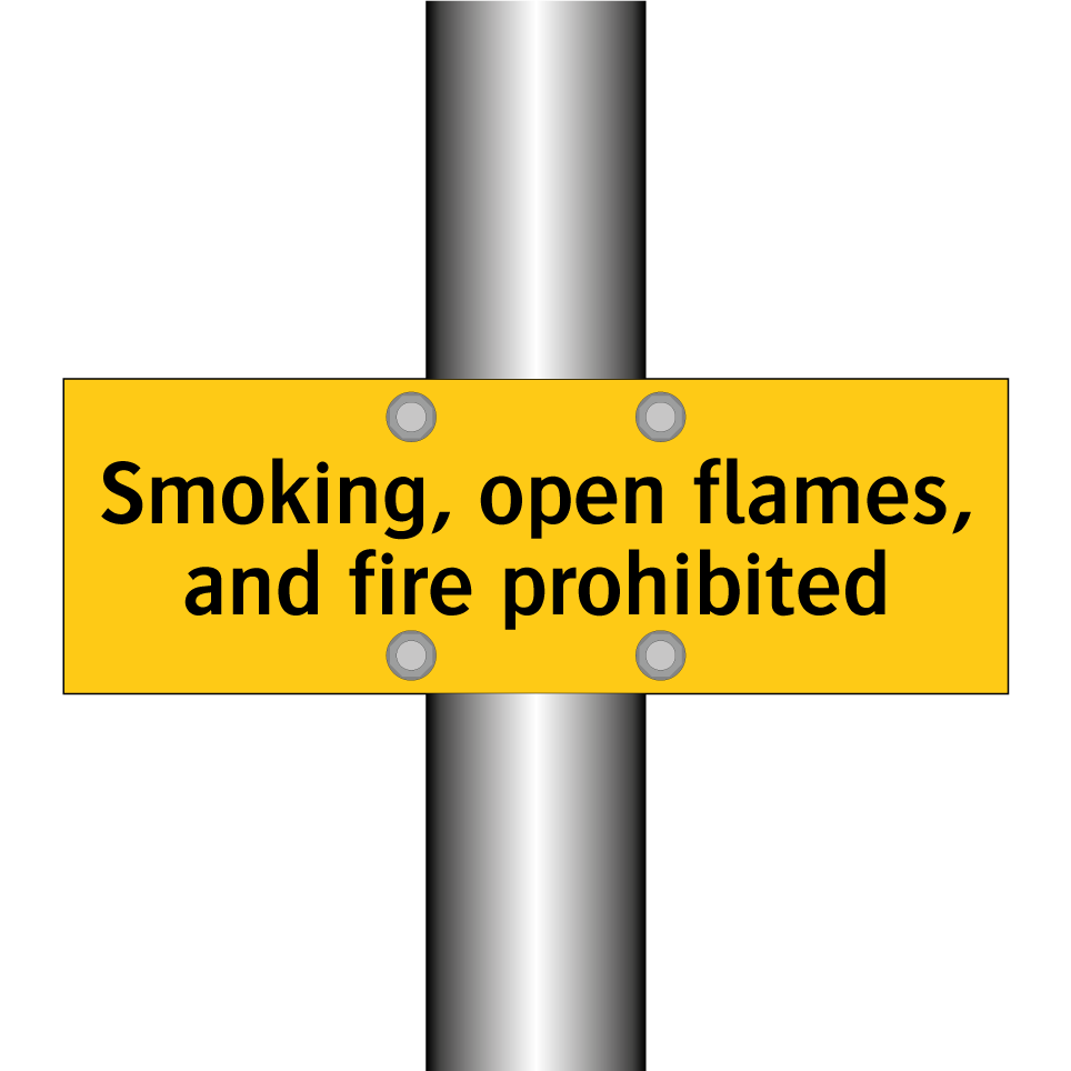 Smoking, open flames, and fire prohibited