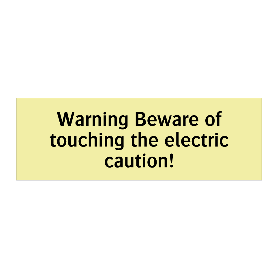 Warning Beware of touching the electric caution!