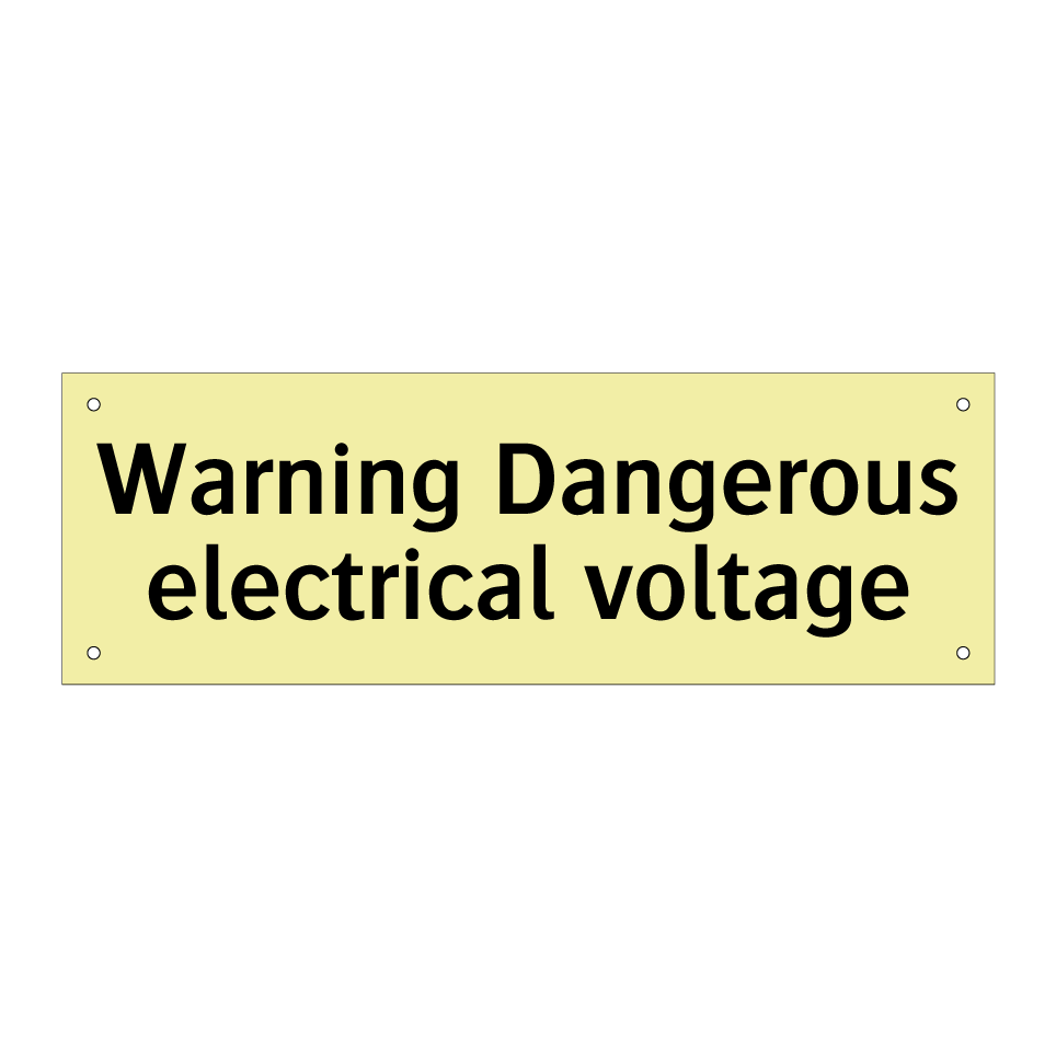 Warning Dangerous electrical voltage