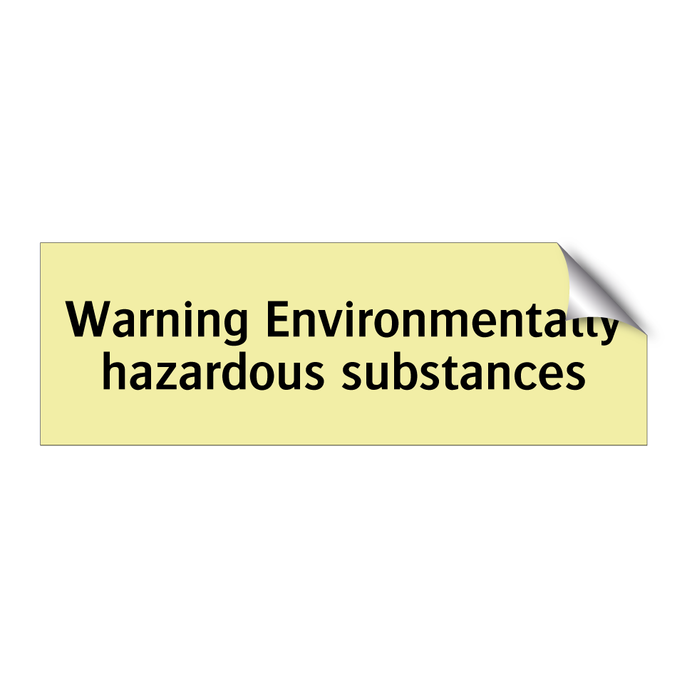 Warning Environmentally hazardous substances