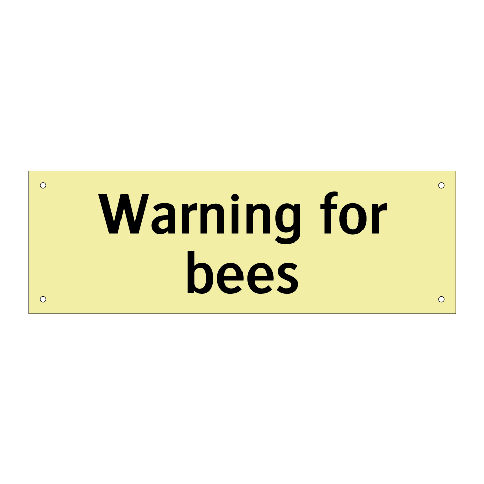 Warning for bees