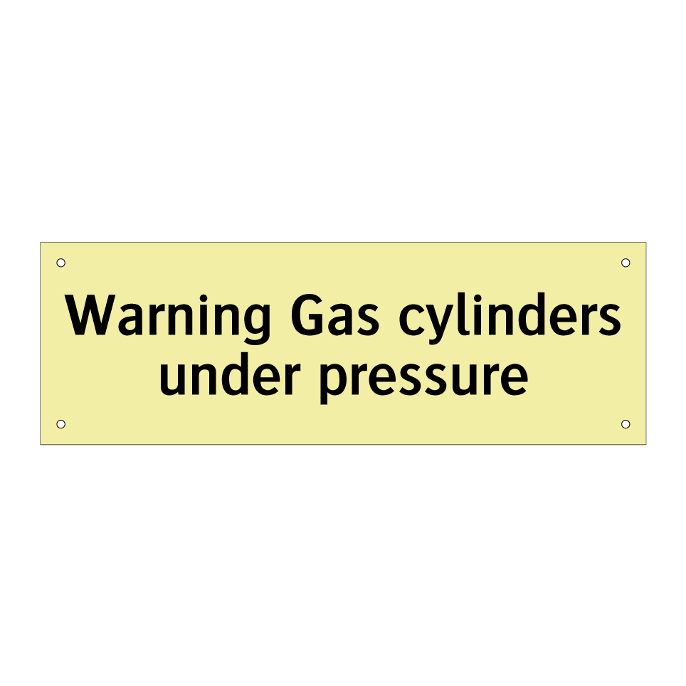 Warning Gas cylinders under pressure