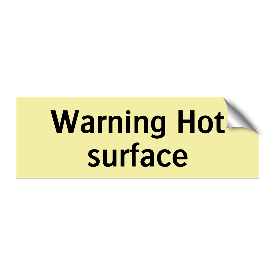 Warning Hot surface