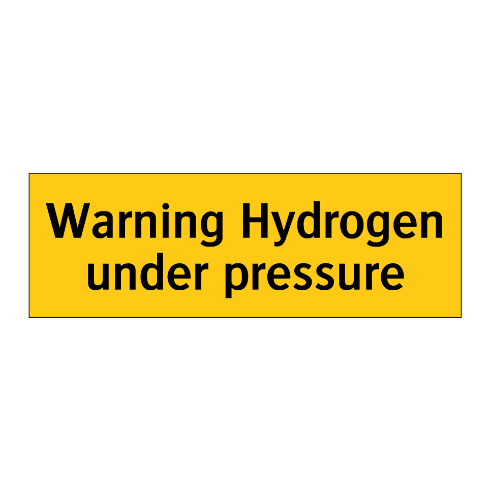 Warning Hydrogen under pressure