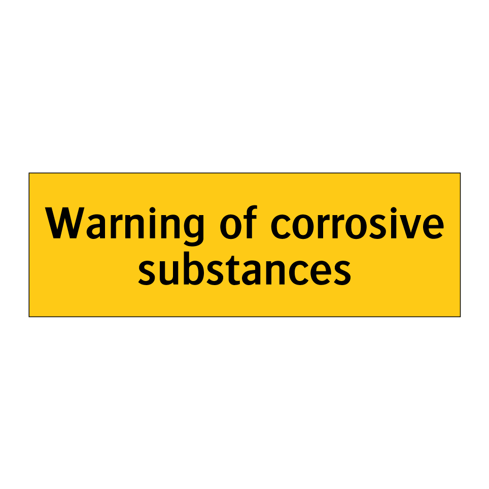 Warning of corrosive substances
