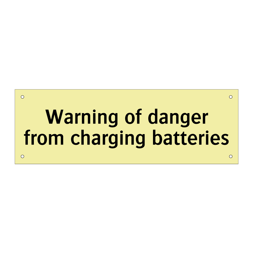 Warning of danger from charging batteries