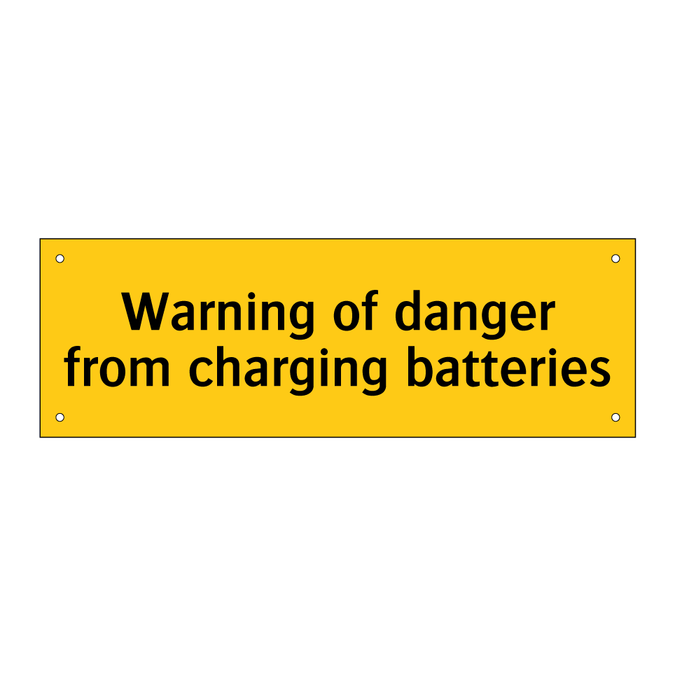 Warning of danger from charging batteries