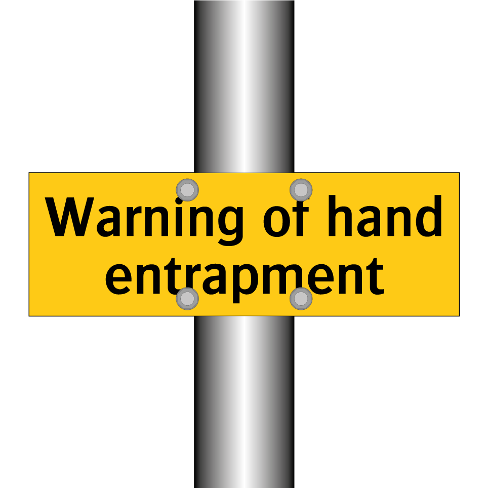 Warning of hand entrapment
