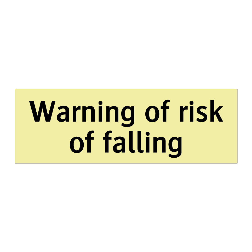 Warning of risk of falling