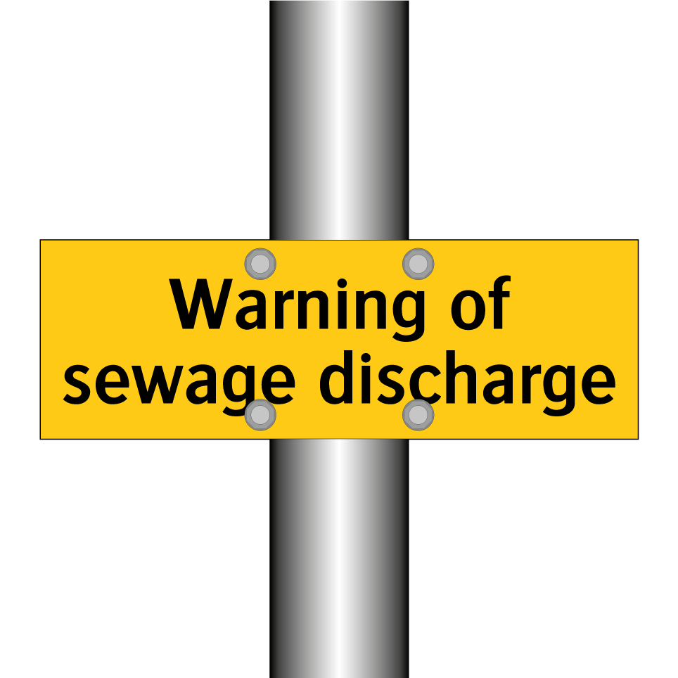Warning of sewage discharge