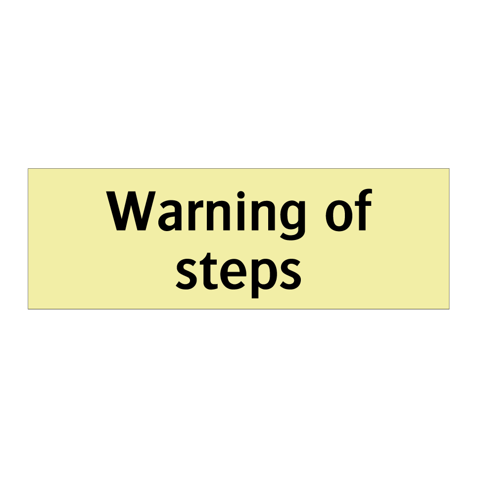 Warning of steps