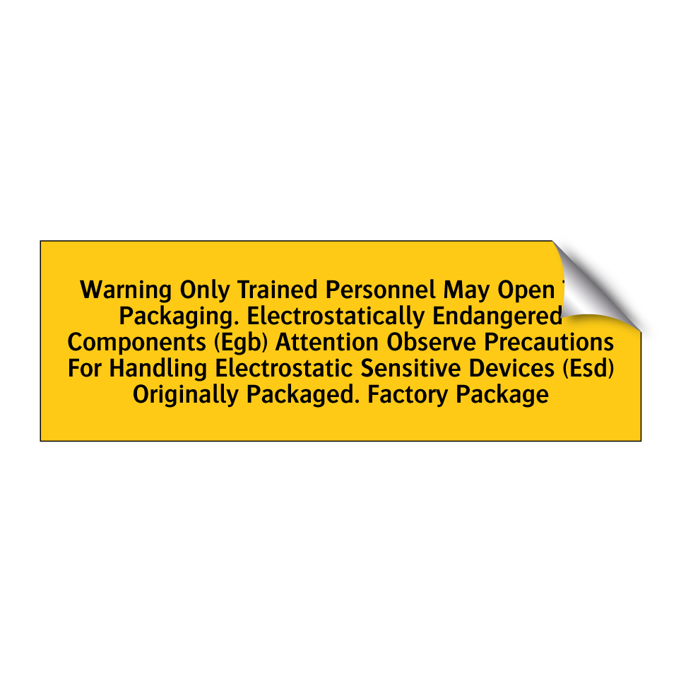 Warning Only Trained Personnel May Open The Packaging. Electrostatically Endangered Components (Egb) Attention Observe Precautions For Handling Electrostatic Sensitive Devices (Esd) Originally Packaged. Factory Package