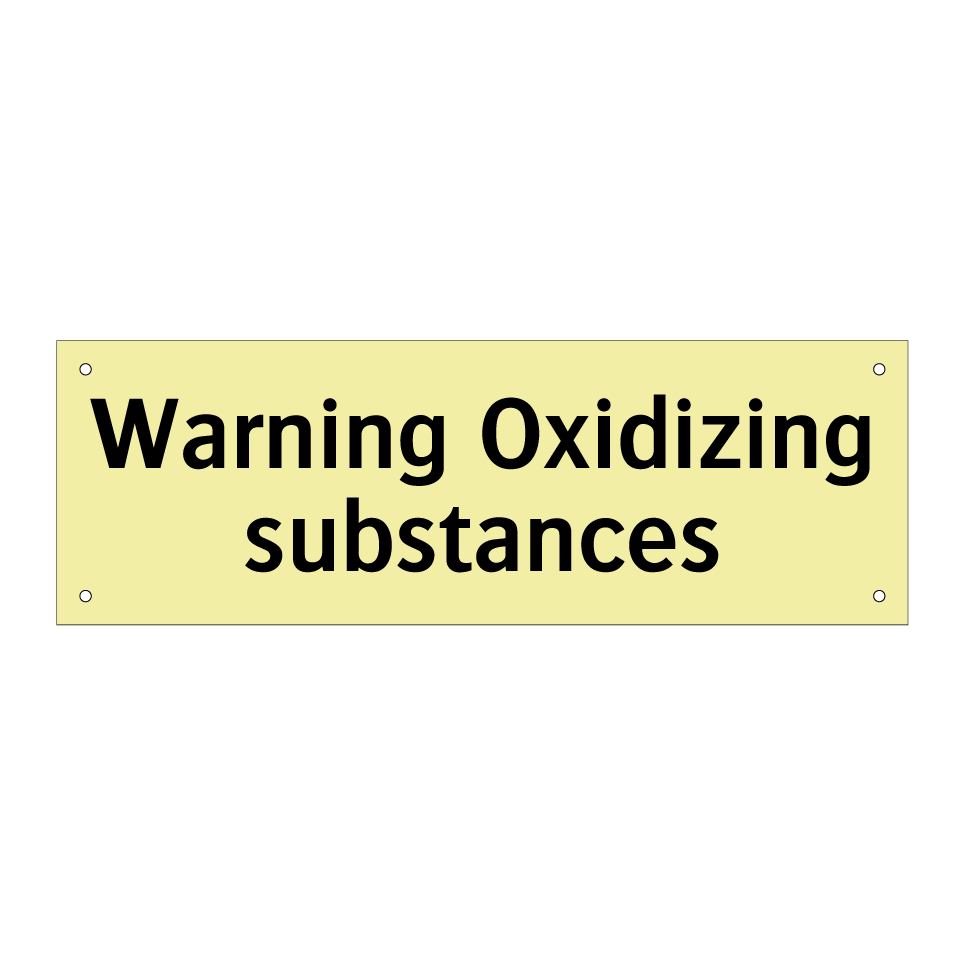 Warning Oxidizing substances