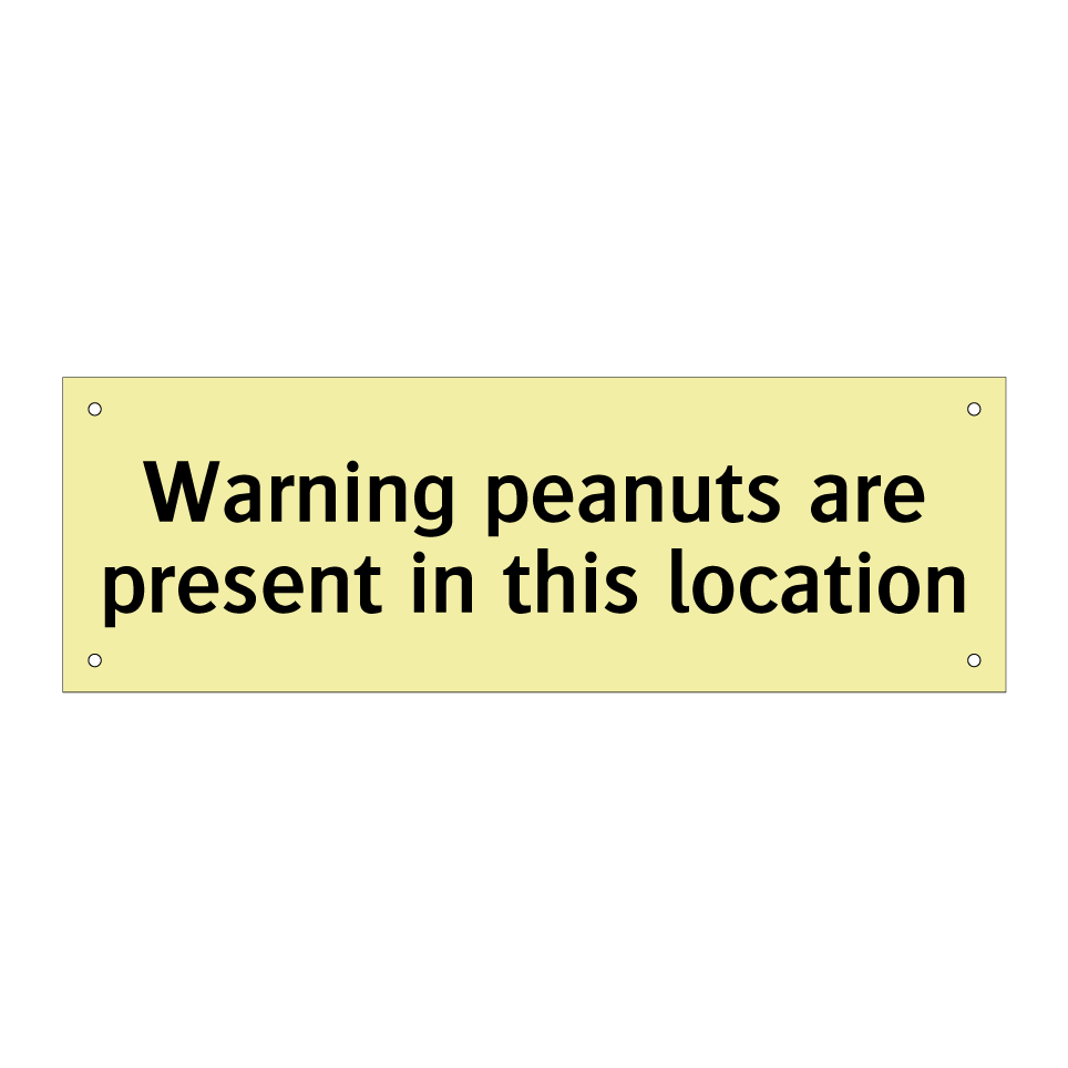 Warning peanuts are present in this location
