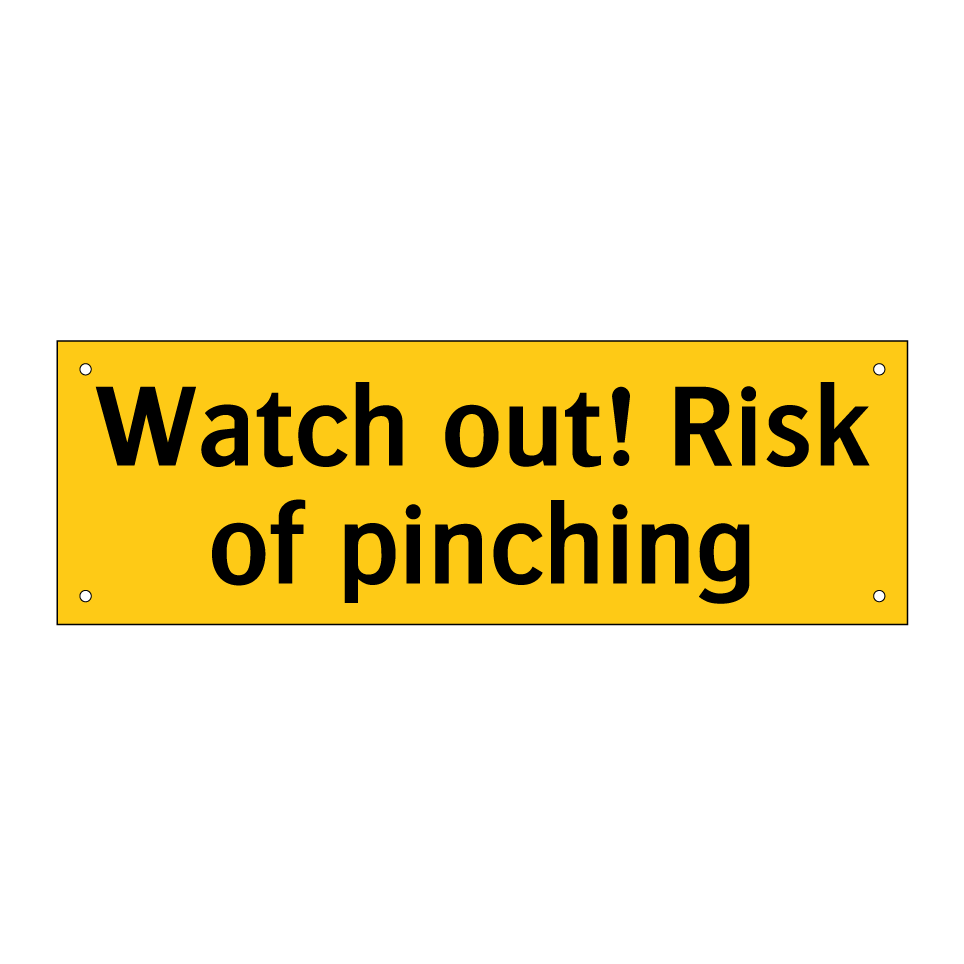 Watch out! Risk of pinching