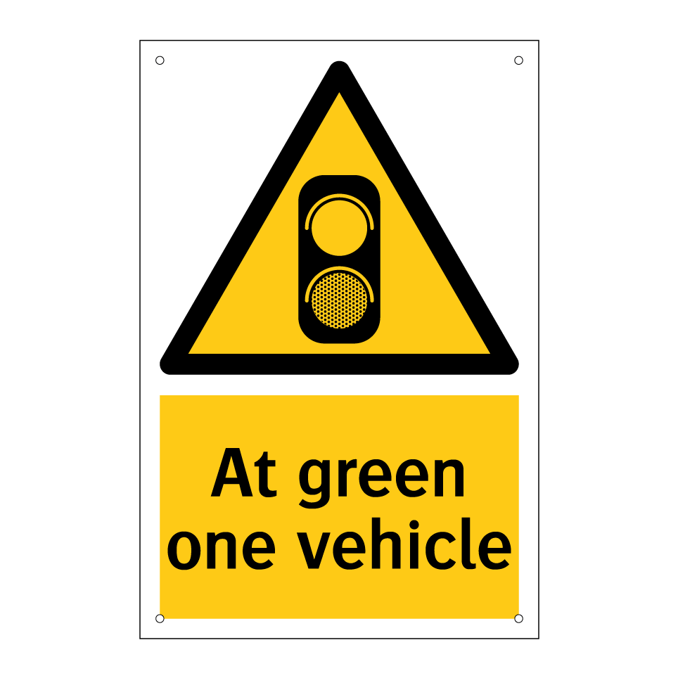 At green one vehicle