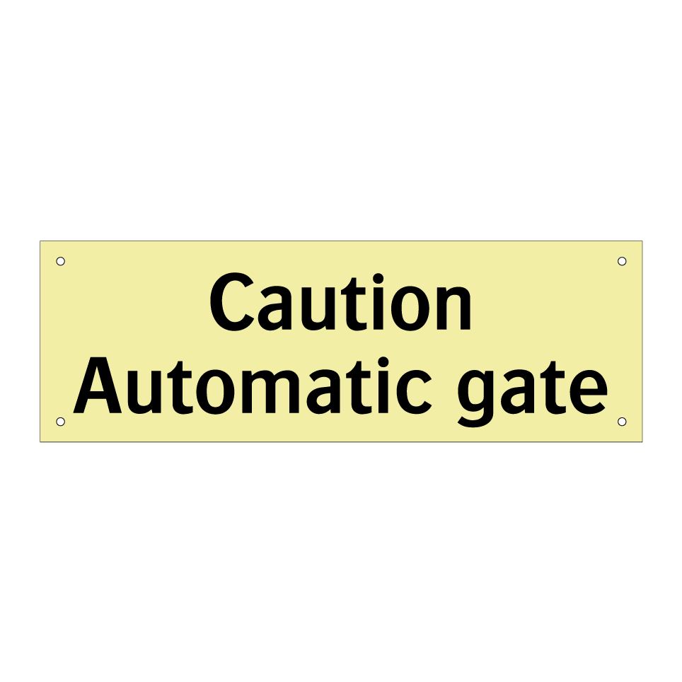 Caution Automatic gate