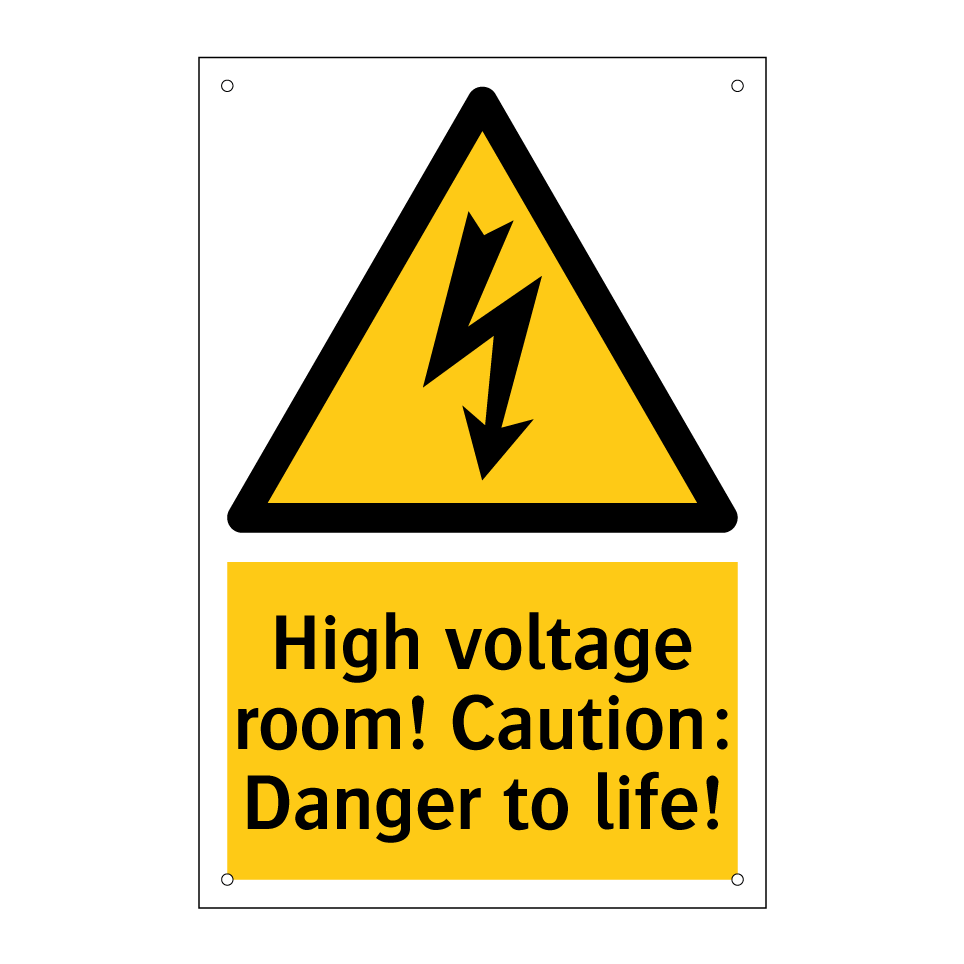 High voltage room! Caution: Danger to life!