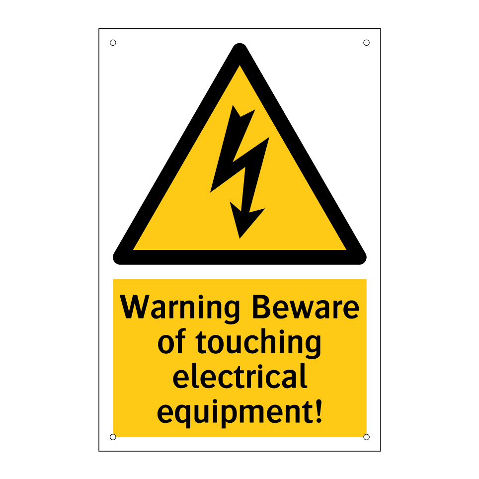 Warning Beware of touching electrical equipment!