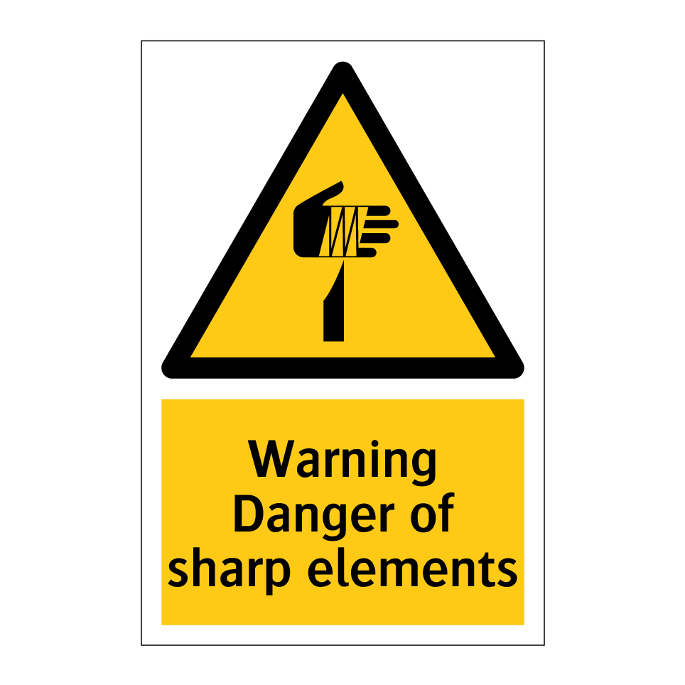 Warning Danger of sharp elements