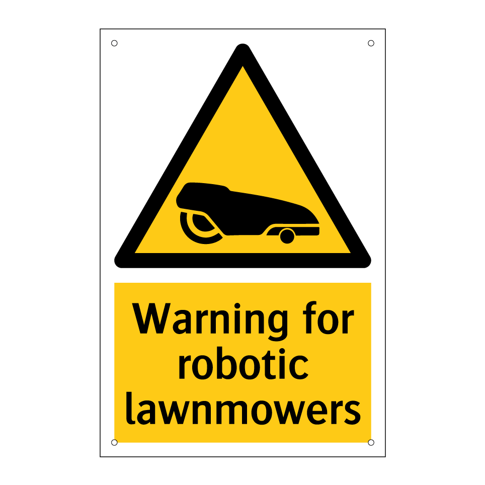 Warning for robotic lawnmowers