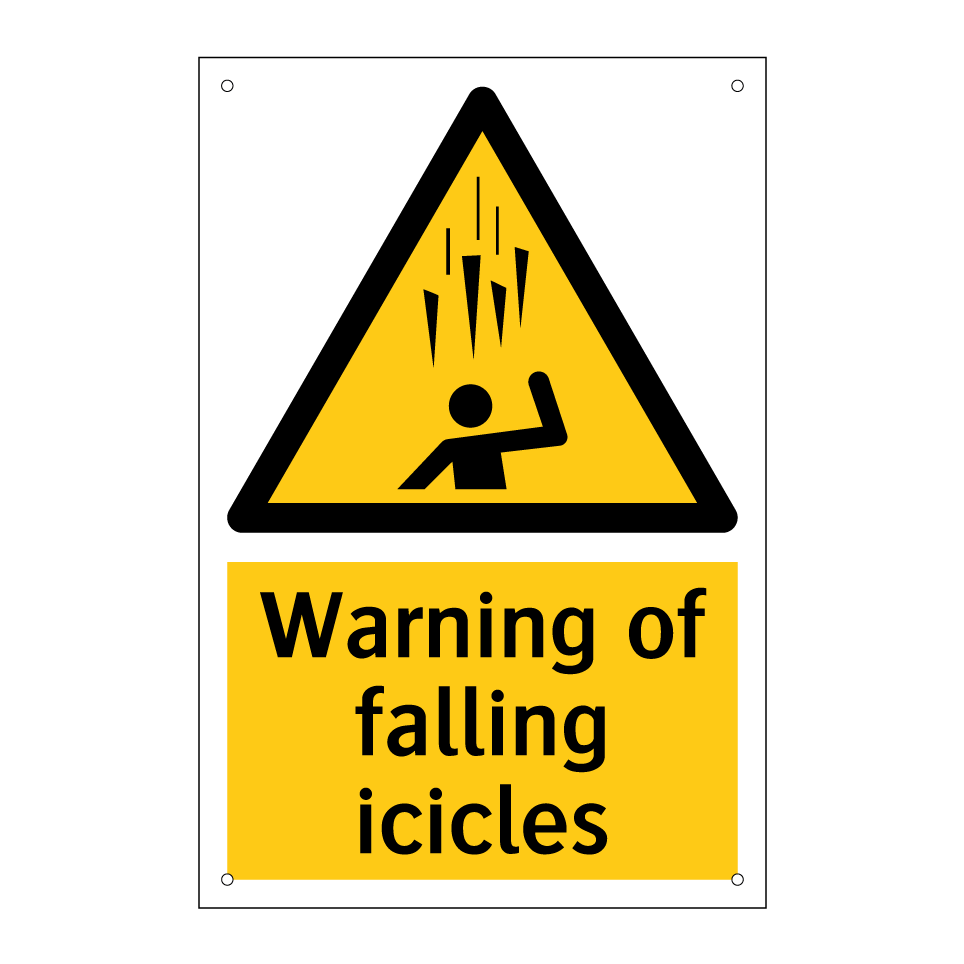 Warning of falling icicles