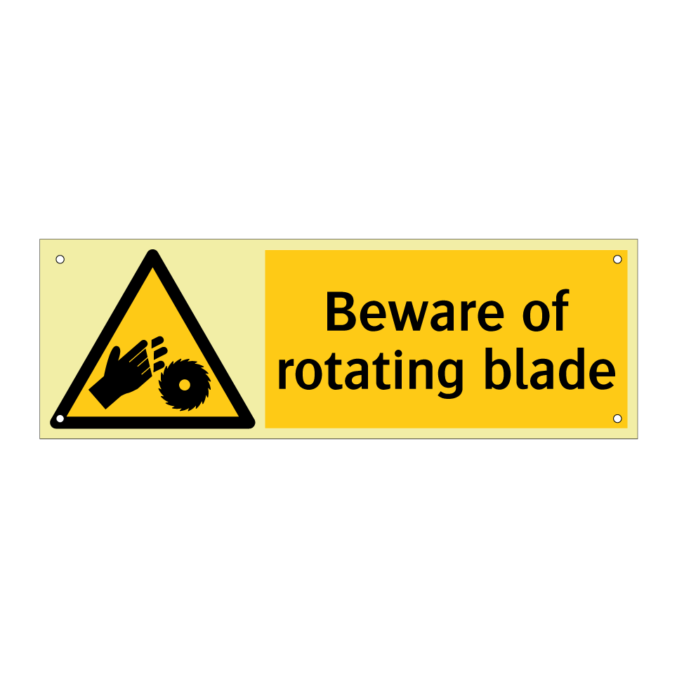 Beware of rotating blade