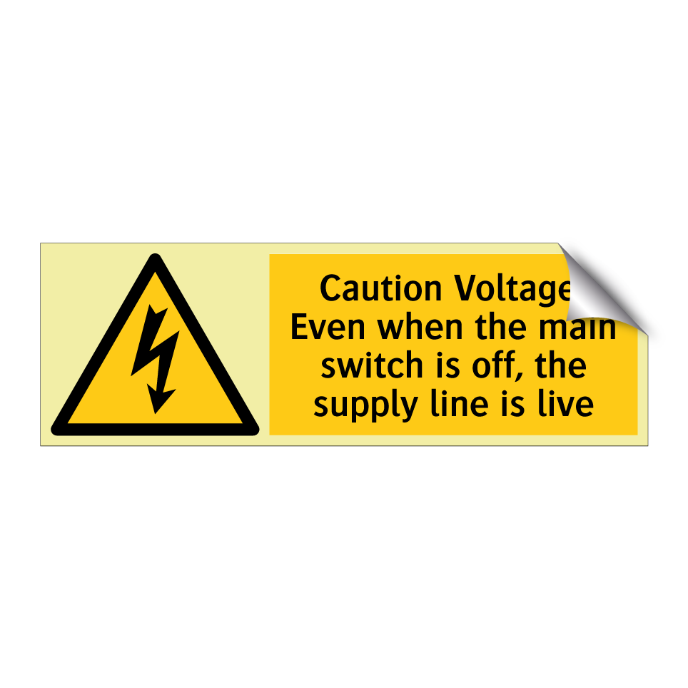 Caution Voltage! Even when the main switch is off, the supply line is live