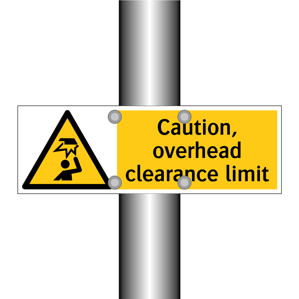 Caution, overhead clearance limit